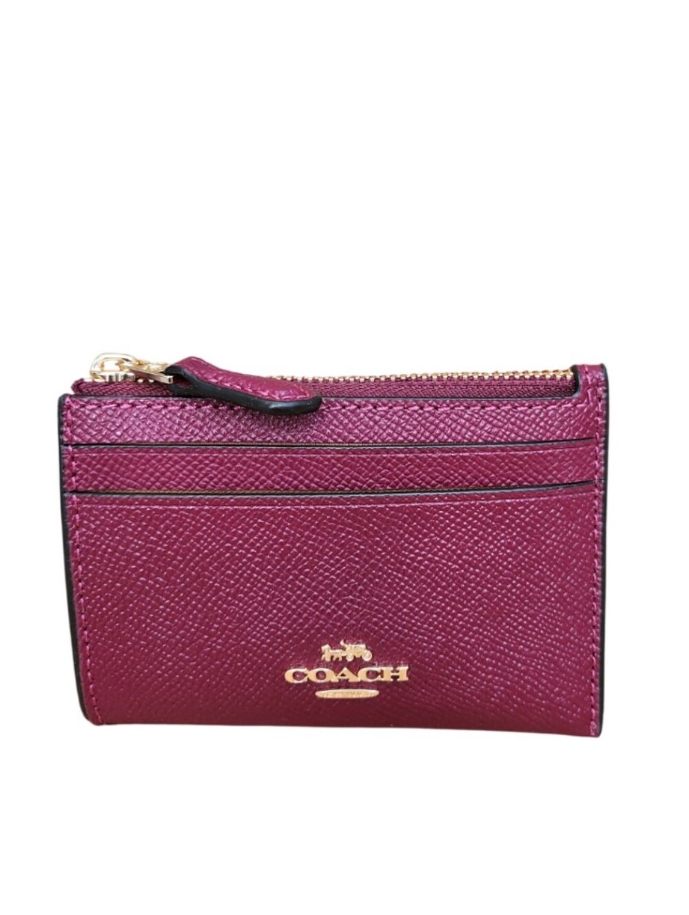 Coach Dark Burgundy Mini Skinny ID Card Case